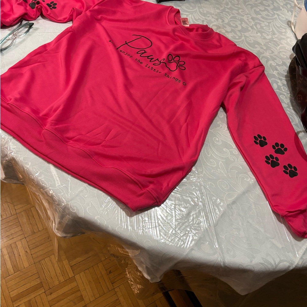 Pink Paw Print Sweatshirt